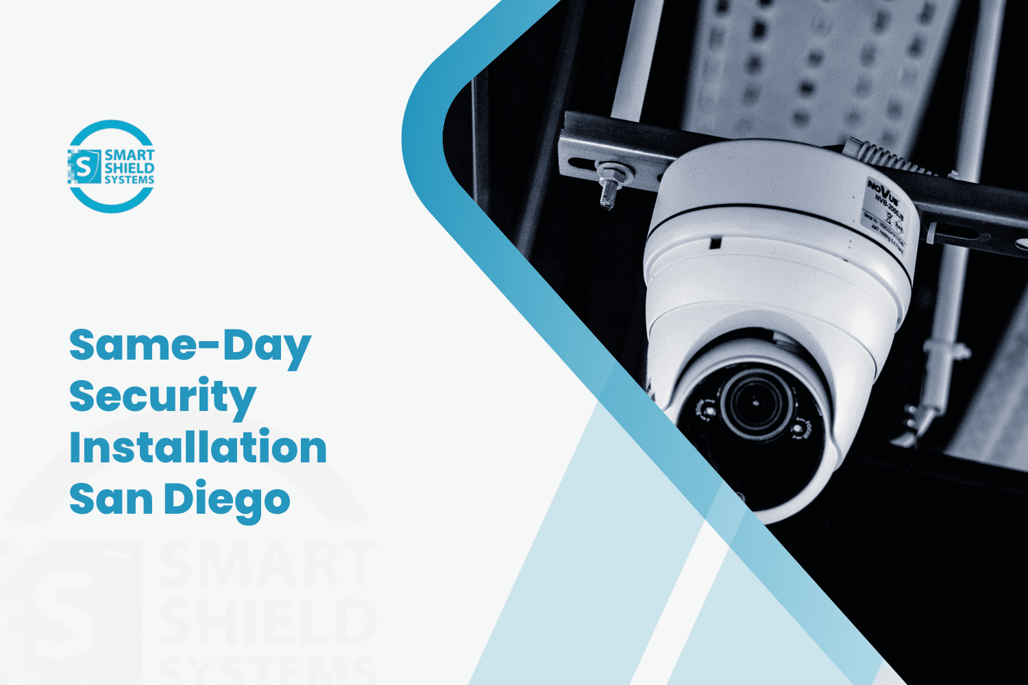 Smart Shield Systems dome security camera mounted on ceiling bracket in San Diego